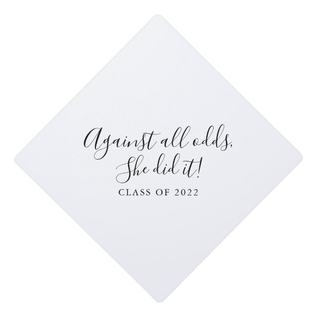 Simple Minimalist Graduate  Graduation Cap Topper (Front)
