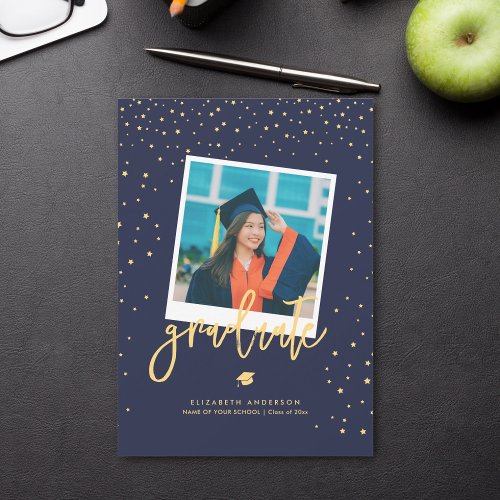 Simple Minimalist Graduate Photo Graduation Announcement