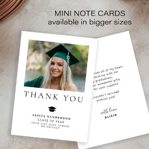 Simple minimalist graduation photo thank you MINI Note Card