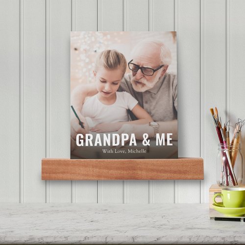 Simple Minimalist Grandpa and Me Typography Picture Ledge