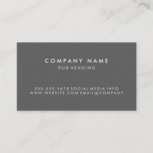 Simple Minimalist (Gray) Discount Card (Front)