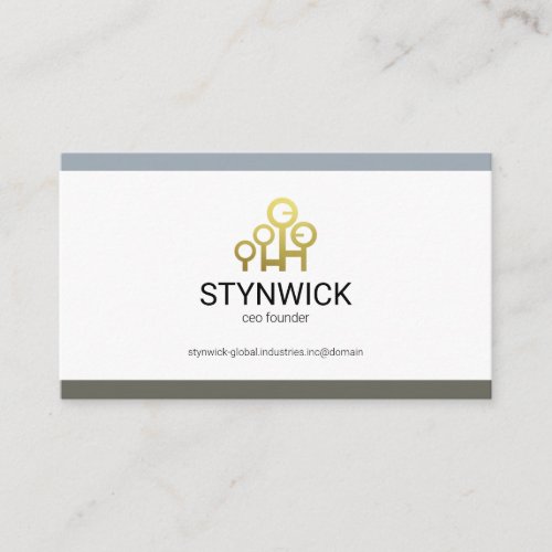 Simple Minimalist Grey Borders Founder CEO Business Card
