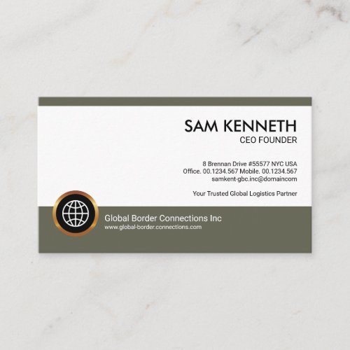 Simple Minimalist Grey Box Entrepreneur CEO Business Card