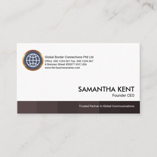 Simple Minimalist Grey Shades Stripe Founder CEO Business Card