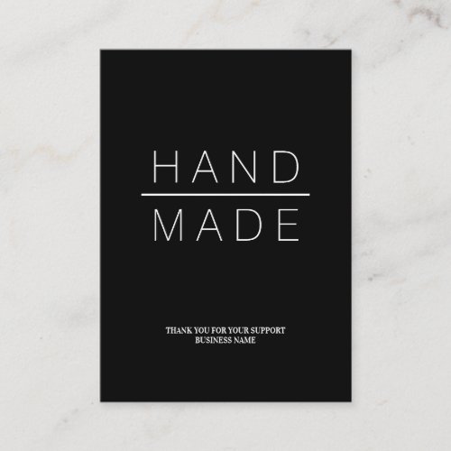 Simple Minimalist Handmade Business Support Business Card