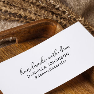 Simple Minimalist Handmade With Love Rubber Stamp