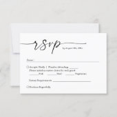 Simple Minimalist Handwritten Script Wedding RSVP Card (Front)