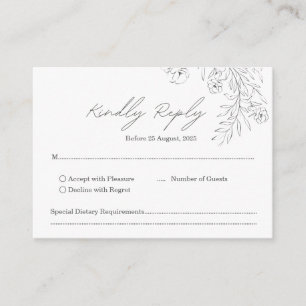 Simple Minimalist Handwritten Script Wedding RSVP Enclosure Card