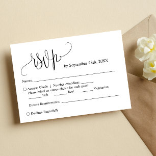 Simple Minimalist Handwritten Wedding RSVP Card