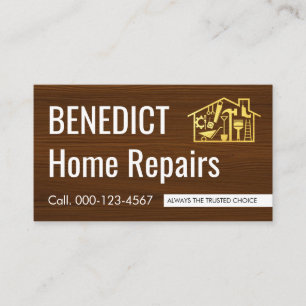 Simple Minimalist Handyman Name Tab Business Card
