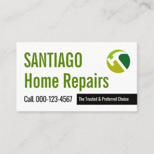 Simple Minimalist Handyman Name Tab Business Card