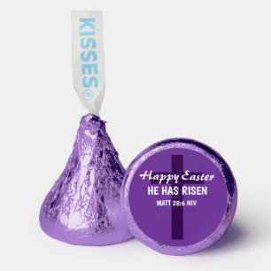 Simple Minimalist Happy Easter Royal Purple Cross Hershey®'s Kisses®