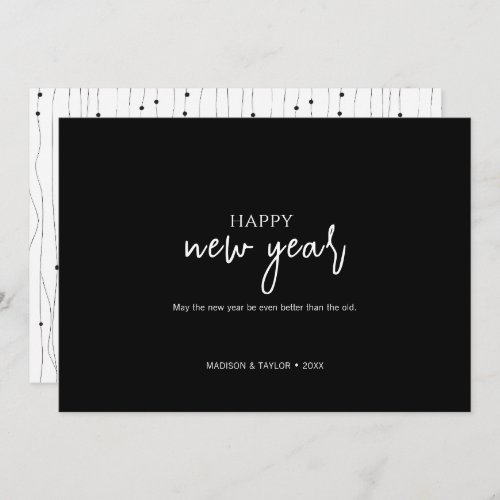 Simple Minimalist Happy New Year Holiday Card