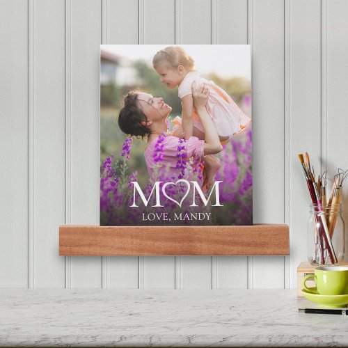 Simple Minimalist Heart Mom Custom Family  Picture Ledge