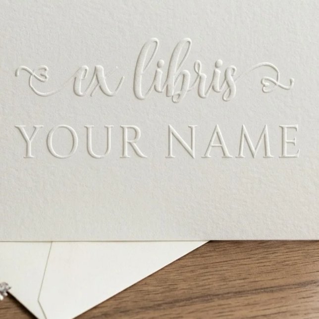 Simple minimalist heart script Ex libris  Embosser (Creator Uploaded)