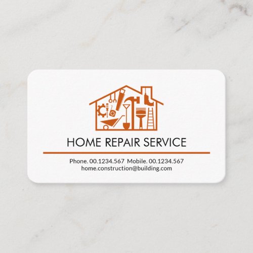 Simple Minimalist Home Repairs Building Business Card
