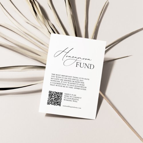 Simple Minimalist Honeymoon Fund Wishing Well Enclosure Card