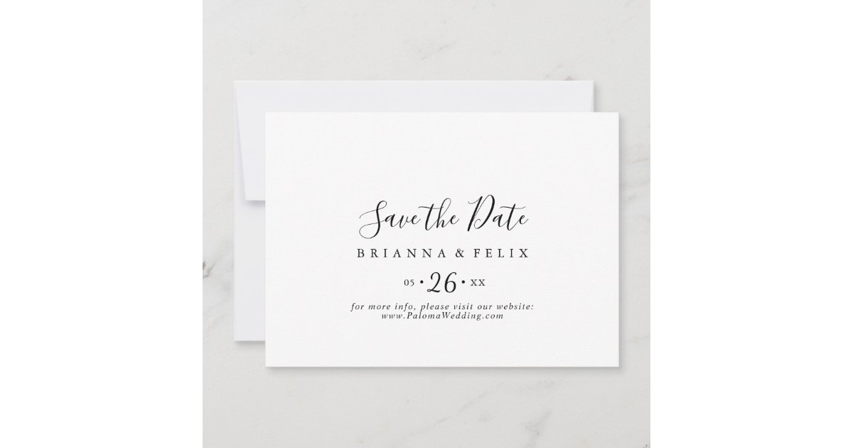 Simple Minimalist Horizontal Wedding Save The Date | Zazzle