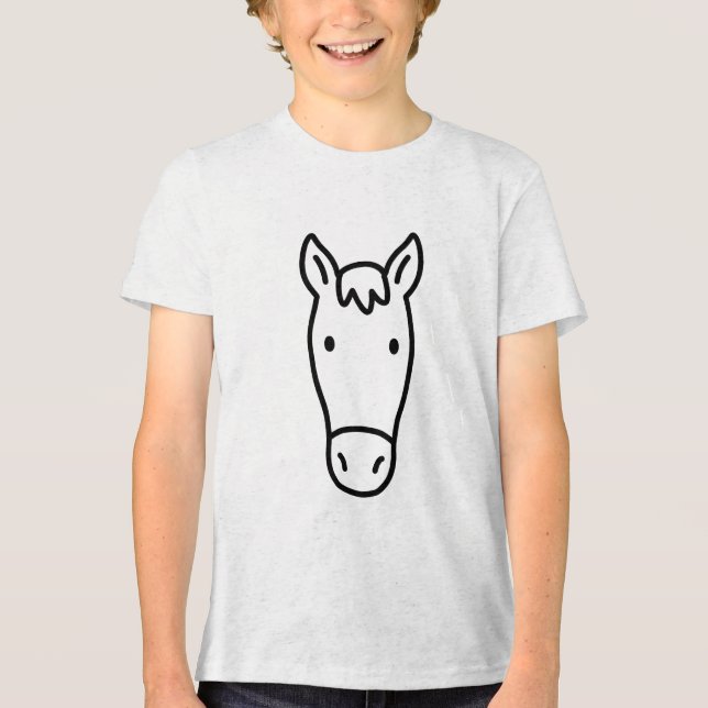 Simple Minimalist Horse Head Tri-Blend Shirt (Front)