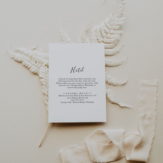 Simple Minimalist Hotel Enclosure Card (Creator Uploaded)