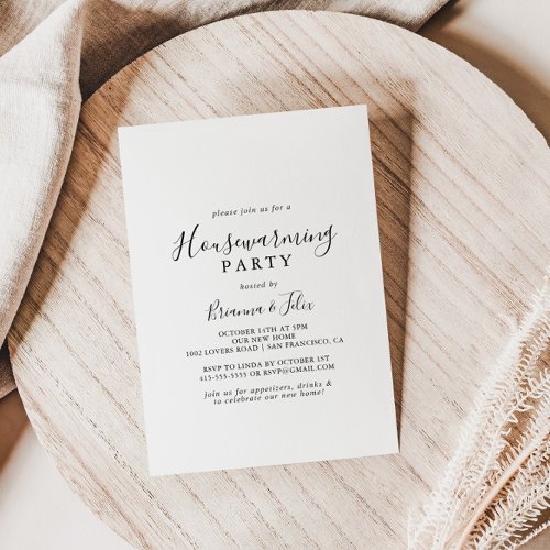 Simple Minimalist Housewarming Party Invitation