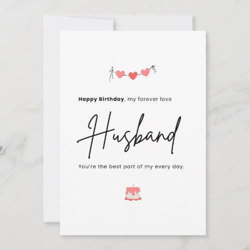 Simple Minimalist Husband Birthday