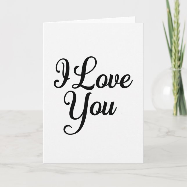 Simple Minimalist I Love You Card (Front)