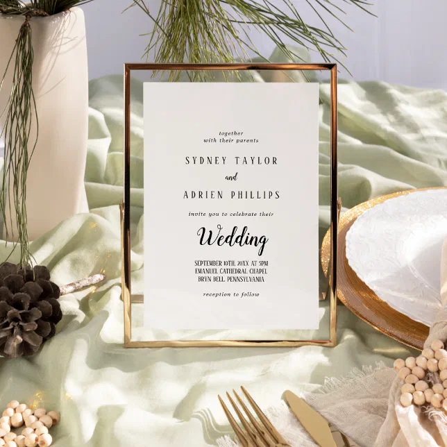 Simple Minimalist Informal Wedding Invitation | Zazzle