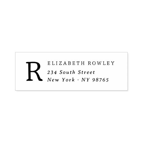 Simple Minimalist Initial Return Address  Self-inking Stamp