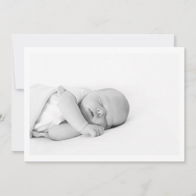 Simple Minimalist Introducing Baby Photo Birth Announcement (Front)
