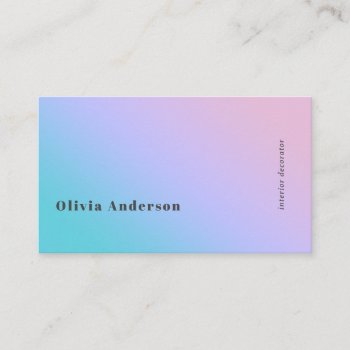 Simple Minimalist Iridescent Modern Stylish Business Card by MG_BusinessCards at Zazzle