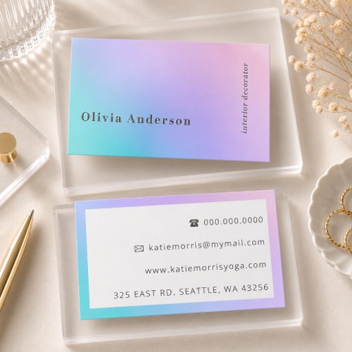 Simple Minimalist Iridescent Modern Stylish Raised Spot UV Business Card