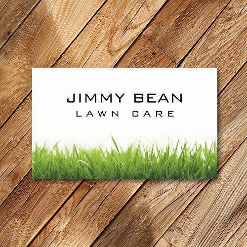 Simple Minimalist Lawn Care Grass Cutting Service Business Card