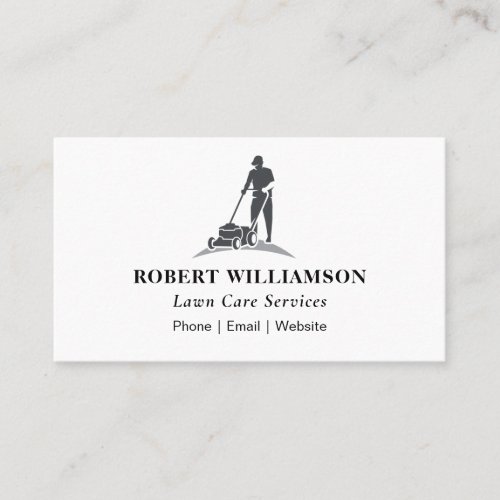 Simple Minimalist Lawn Care Service Business Card