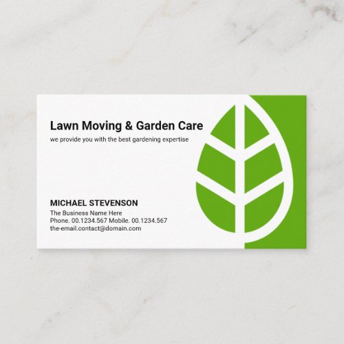 Simple Minimalist Leaf Tree Landscape Lawn Care Business Card