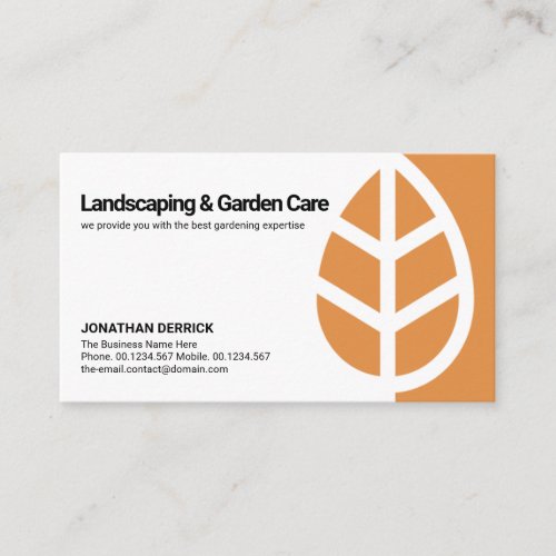 Simple Minimalist Leaf Tree Landscape Lawn Moving Business Card