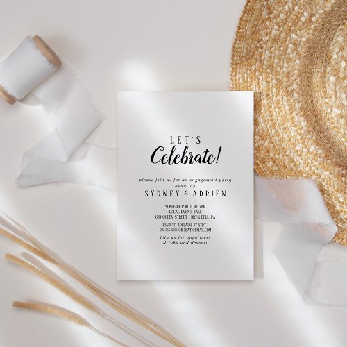 Simple Minimalist Lets Celebrate Party Invitation