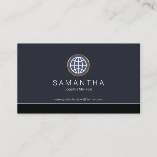 Simple Minimalist Line Border Logistics Transport Business Card