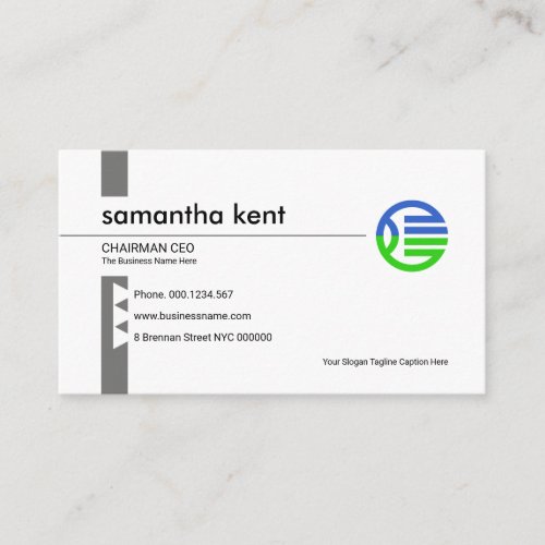 Simple Minimalist Line Column Founder CEO Business Card