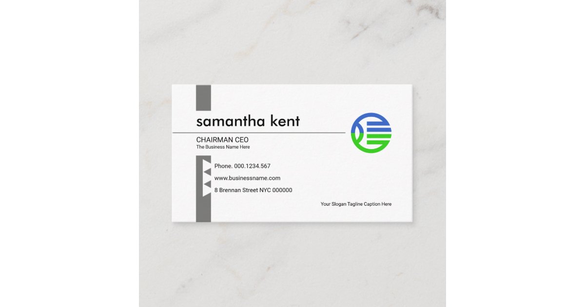 Simple Minimalist Line Column Founder CEO Business Card