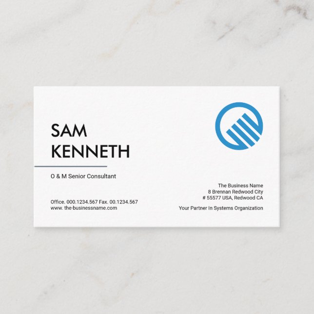 Simple Minimalist Line Stripe CEO Founder Business Card (Front)