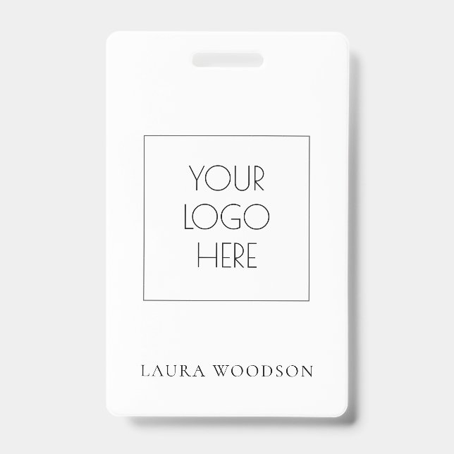 Simple Minimalist Logo Name  Badge (Front)