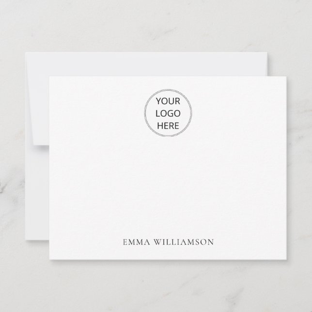 Simple Minimalist Logo Name  Note Card (Front)