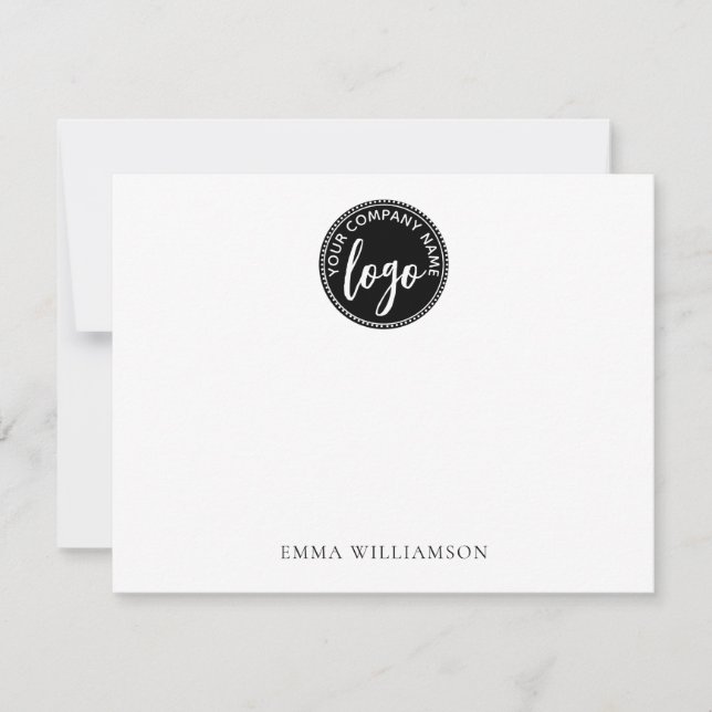 Simple Minimalist Logo Name  Note Card (Front)