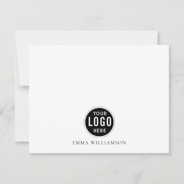 Simple Minimalist Logo Name  Note Card (Front)