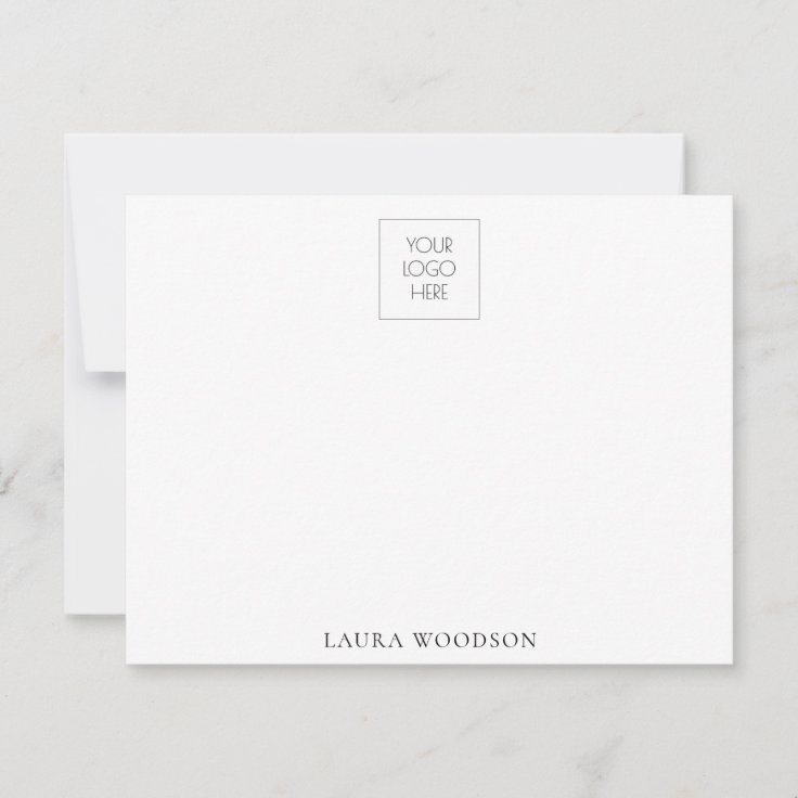 Simple Minimalist Logo Name Note Card | Zazzle