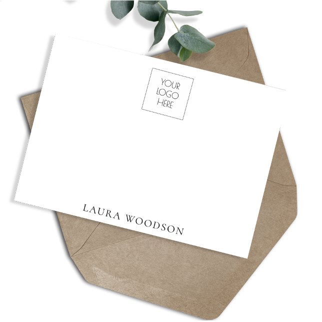 Simple Minimalist Logo Name  Note Card (Creator Uploaded)
