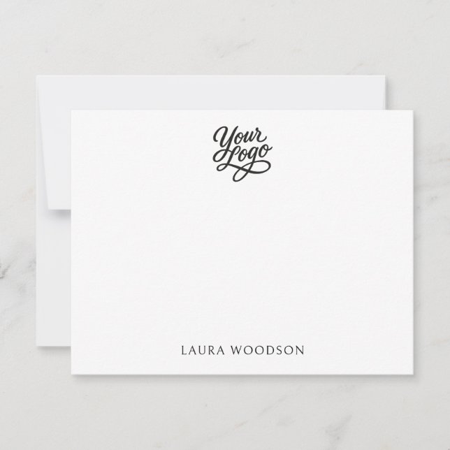 Simple Minimalist Logo Name  Note Card (Front)