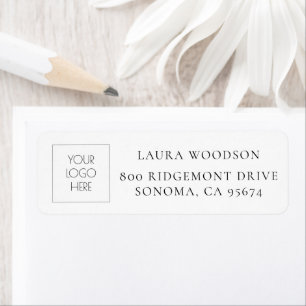 Simple Minimalist Logo Name Return Address Label