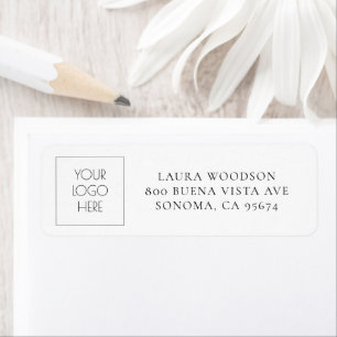 Simple Minimalist Logo Name Return Address Label
